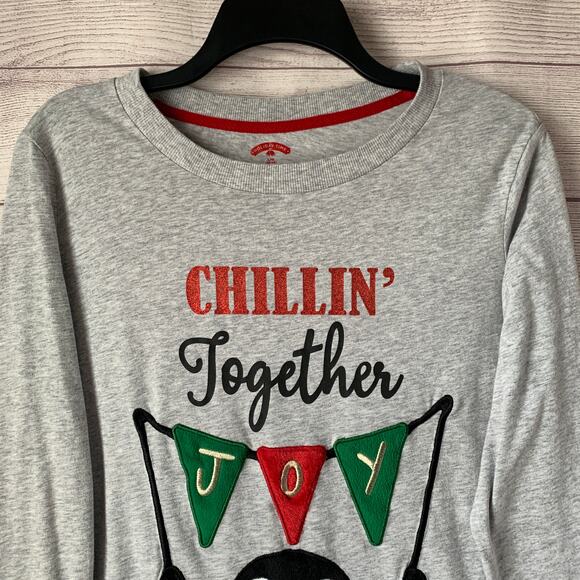 Holiday Time Penguin Gray Long Sleeve Shirt Size Large (12-14) - Picture 2 of 14